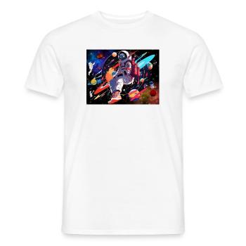 Astronaut and space - Men's T-Shirt - white - Front - AI Model Male 178 dark (178cm)