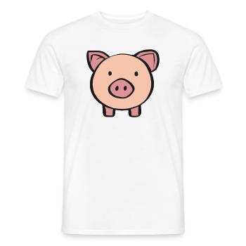 Schweinchen - Männer T-Shirt - Weiß - Vorne - AI Model Male 178 dark (178cm)