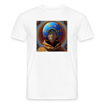 Portrait Woman 02 - Men's T-Shirt - white - Front - AI Model Male 178 dark (178cm)