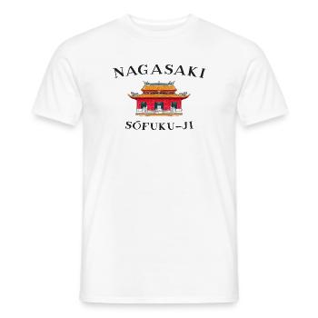 Sofuku-ji Temple, Nagasaki Japan, hand drawing - Men's T-Shirt - white - Front - AI Model Male 178 dark (178cm)
