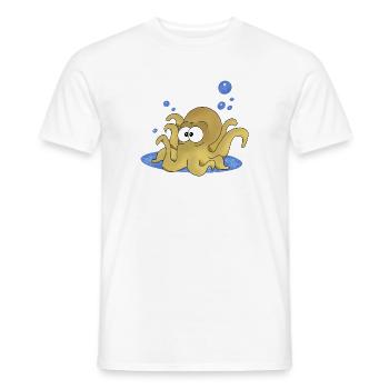 Octopus - Men's T-Shirt - white - Front - AI Model Male 178 dark (178cm)