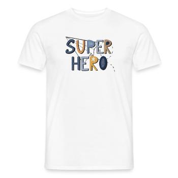 Super Hero – Starkes Design 🦸‍♂️⭐ - Männer T-Shirt - Weiß - Vorne - AI Model Male 178 dark (178cm)