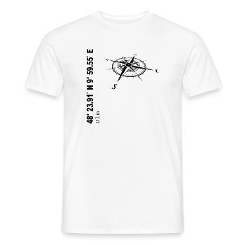 Koordinaten Ulm - Männer T-Shirt - Weiß - Vorne - AI Model Male 178 dark (178cm)