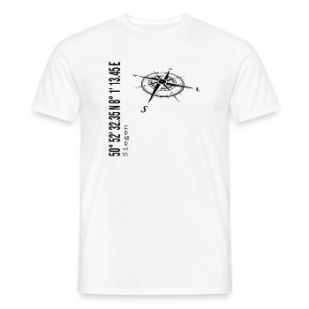 Koordinaten Siegen - Männer T-Shirt - Weiß - Vorne - AI Model Male 178 dark (178cm)
