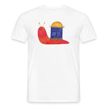 Schnecke mit Haus – Lustiges Design 🐌🏡 - Männer T-Shirt - Weiß - Vorne - AI Model Male 178 dark (178cm)