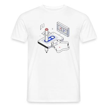 Retro, Vintage, Audiokassette - Männer T-Shirt - Weiß - Vorne - AI Model Male 178 dark (178cm)
