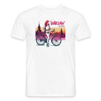 Warschau Fahrrad Mädchen Illustration - Männer T-Shirt - Weiß - Vorne - AI Model Male 178 dark (178cm)