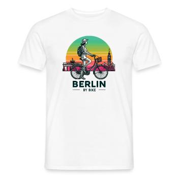 Berlin Skyline Radfahren Illustration - Männer T-Shirt - Weiß - Vorne - AI Model Male 178 dark (178cm)