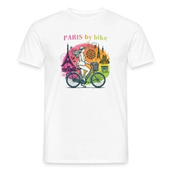 Paris by Bike Rainbow City Ride - Men's T-Shirt - white - Front - AI Model Male 178 dark (178cm)