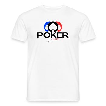 POKER Elegance "Zero bluff Poker outfit"  - T-shirt homme - blanc - Devant - AI Model Male 178 dark (178cm)