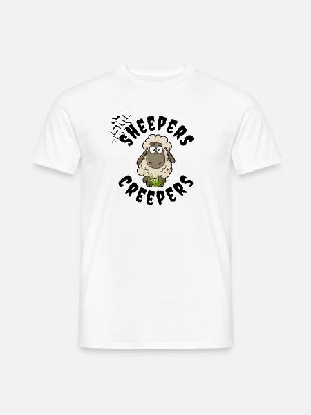 Schäfchen, Sheepers Creepers, Gruseliges Schäfchen - Männer T-Shirt - Weiß