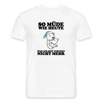 Ausschlafen Müde Spruch lustig Schlafen - Bär - Männer T-Shirt - Weiß - Vorne - AI Model Male 178 dark (178cm)