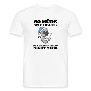Ausschlafen Müde Spruch lustig Schlafen - Lemur - Männer T-Shirt - Weiß - Vorne - AI Model Male 178 dark (178cm)