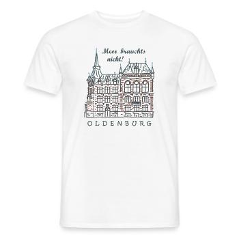 Oldenbourg, Vieille ville, Allemagne Dessin - T-shirt homme - blanc - Devant - AI Model Male 178 dark (178cm)