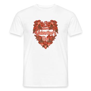 Happy Valentine's Day Cœur de Roses - T-shirt homme - blanc - Devant - AI Model Male 178 dark (178cm)