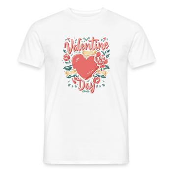 Valentinstags-Blumenherz - Männer T-Shirt - Weiß - Vorne - AI Model Male 178 dark (178cm)