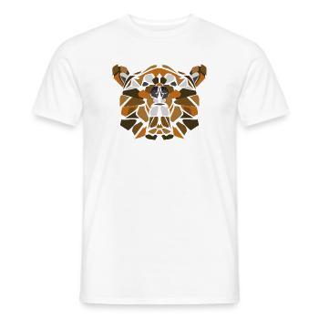 Geometric Bear Mosaic - Men's T-Shirt - white - Front - AI Model Male 178 dark (178cm)