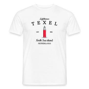 Texel, Nordseeinsel der Niederlande Zeichnung - Männer T-Shirt - Weiß - Vorne - AI Model Male 178 dark (178cm)