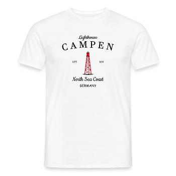 Lighthouse Camping Mer du Nord Allemagne - T-shirt homme - blanc - Devant - AI Model Male 178 dark (178cm)