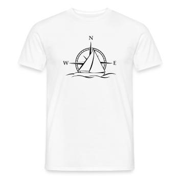 Segelboot mit Windrose neutral schwarz - Männer T-Shirt - Weiß - Vorne - AI Model Male 178 dark (178cm)