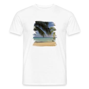 Beach - Men's T-Shirt - white - Front - AI Model Male 178 dark (178cm)