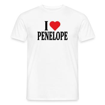 t-shirt j’aime Penelope t-shirt idée cadeau - T-shirt homme - blanc - Devant - AI Model Male 178 dark (178cm)