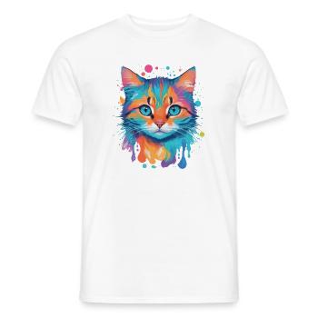 Cute Cat - Men's T-Shirt - white - Front - AI Model Male 178 dark (178cm)