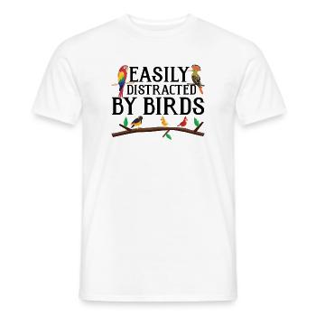 Easily Distracted by Birds - Men's T-Shirt - white - Front - AI Model Male 178 dark (178cm)