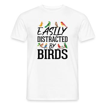 Easily Distracted by Birds - Men's T-Shirt - white - Front - AI Model Male 178 dark (178cm)