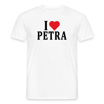 t-shirt J’aime Petra t-shirt idée cadeau - T-shirt homme - blanc - Devant - AI Model Male 178 dark (178cm)