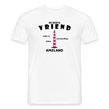 Ameland, beste Freund, Freundin auf niederländisch - Männer T-Shirt - Weiß - Vorne - AI Model Male 178 dark (178cm)