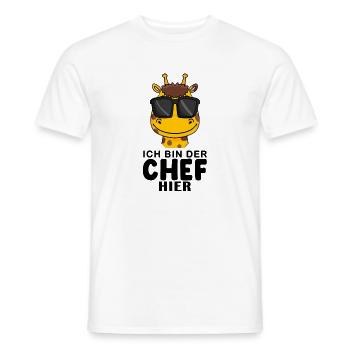 Chef Spruch Anführer Giraffe Motiv - Männer T-Shirt - Weiß - Vorne - AI Model Male 178 dark (178cm)