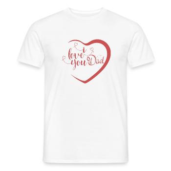 Heart design with love message for fathers - Men's T-Shirt - white - Front - AI Model Male 178 dark (178cm)