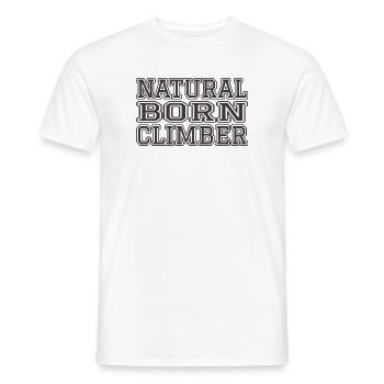 Natural Born Climber - Men's T-Shirt - white - Front - AI Model Male 178 dark (178cm)
