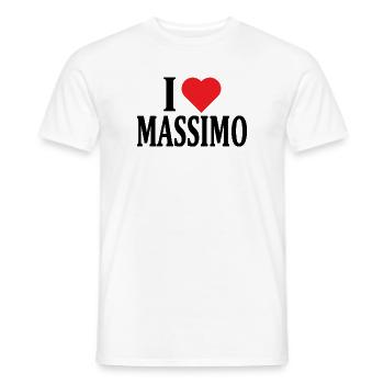 t-shirt I love Massimo t-shirt gift idea - Men's T-Shirt - white - Front - AI Model Male 178 dark (178cm)