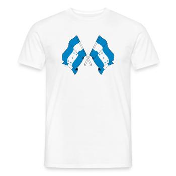 Deux drapeaux croisés du Honduras - T-shirt homme - blanc - Devant - AI Model Male 178 dark (178cm)