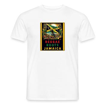 Reggae roots Jamaïque - T-shirt homme - blanc - Devant - AI Model Male 178 dark (178cm)