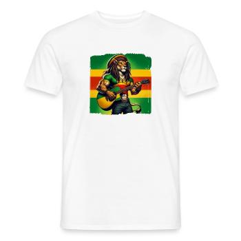 Musique reggae jamaïcaine - T-shirt homme - blanc - Devant - AI Model Male 178 dark (178cm)