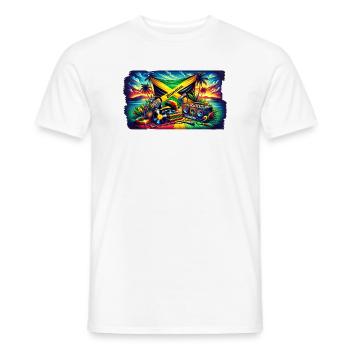 Jamaïque Caraïbes Reggae Musique - T-shirt homme - blanc - Devant - AI Model Male 178 dark (178cm)