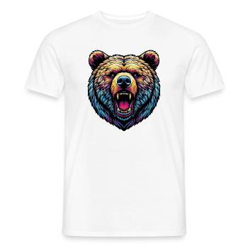 Ours féroce en colère - T-shirt homme - blanc - Devant - AI Model Male 178 dark (178cm)