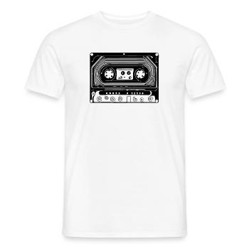 Cassette audio design rétro noir - T-shirt homme - blanc - Devant - AI Model Male 178 dark (178cm)