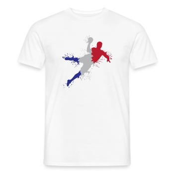 Handball Team France Flag Eplosion Symbol - Men's T-Shirt - white - Front - AI Model Male 178 dark (178cm)