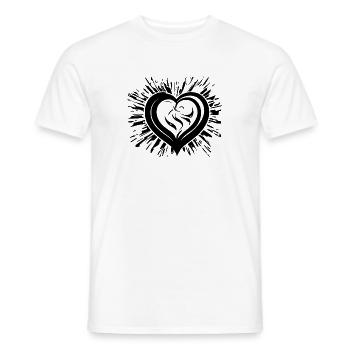 Geschwungenes Herz mit Strahlen - Männer T-Shirt - Weiß - Vorne - AI Model Male 178 dark (178cm)