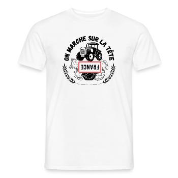 Agriculteurs français - T-shirt homme - blanc - Devant - AI Model Male 178 dark (178cm)