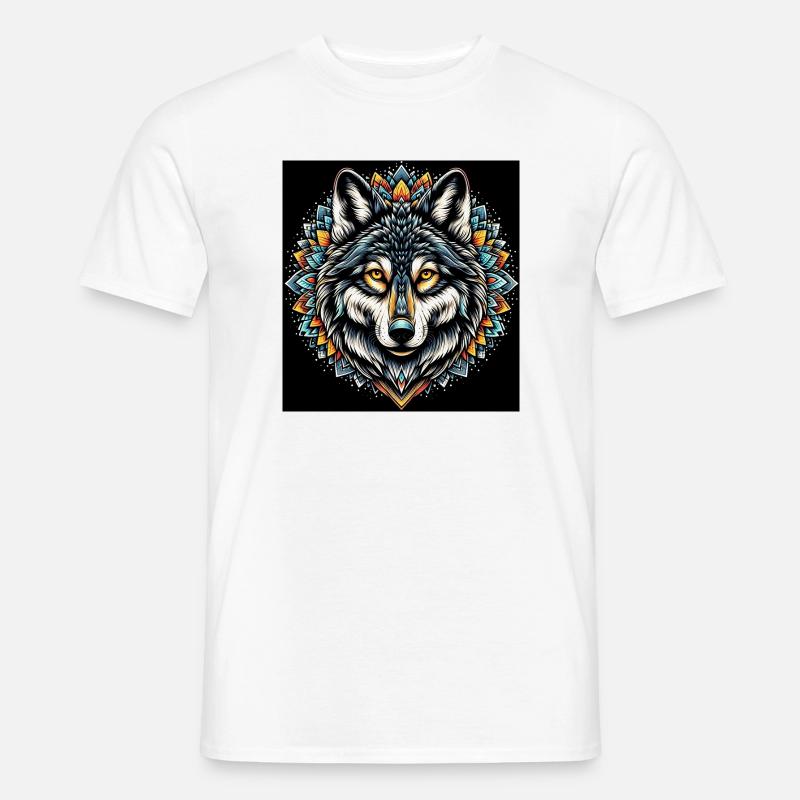 Wolf - Männer T-Shirt - Weiß