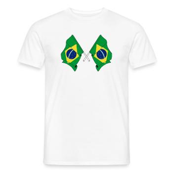 Drapeau du Brésil croisé - T-shirt homme - blanc - Devant - AI Model Male 178 dark (178cm)