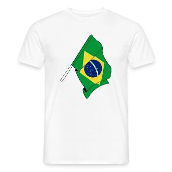 Flagge von Brasilien - Männer T-Shirt - Weiß - Vorne - AI Model Male 178 dark (178cm)