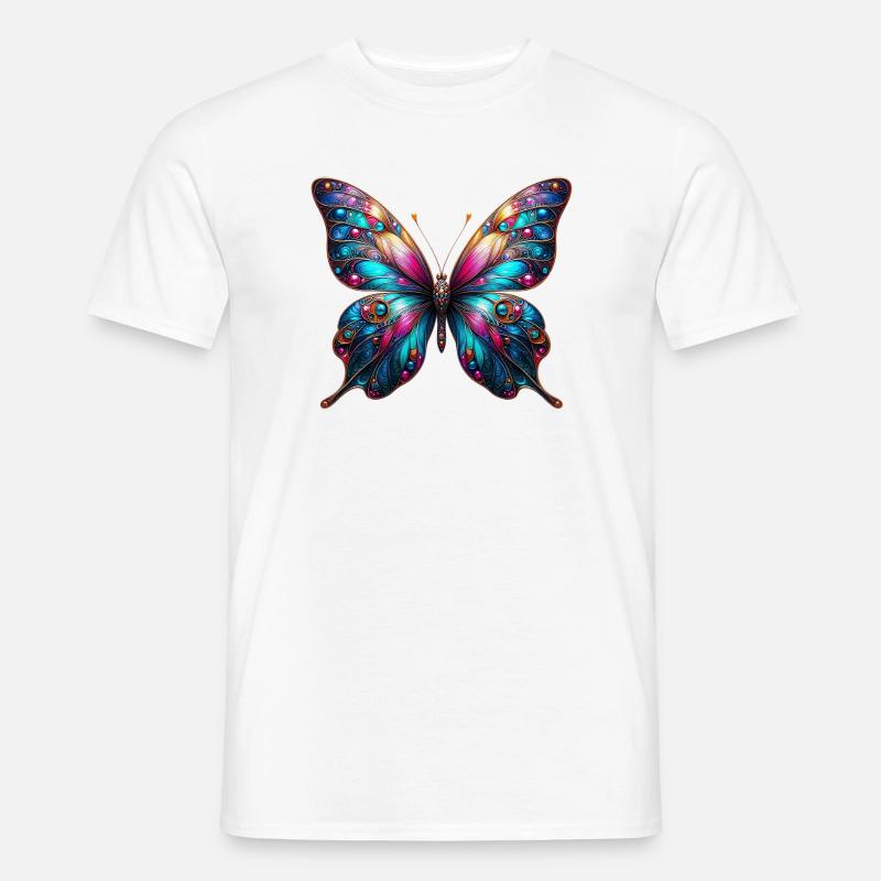 Schmetterling - Männer T-Shirt - Weiß