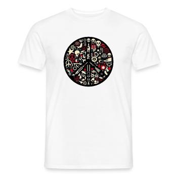AntiWar - Men's T-Shirt - white - Front - AI Model Male 178 dark (178cm)
