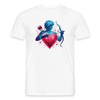 Mythique Cupidon avec cœur et arc - T-shirt homme - blanc - Devant - AI Model Male 178 dark (178cm)